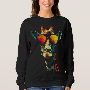 Giraffe Artwork Sunglasses Animal Sweatshirt
