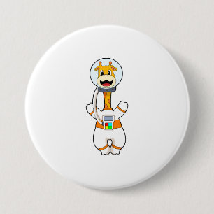Giraffe as Astronaut in Costume 7.5 Cm Round Badge