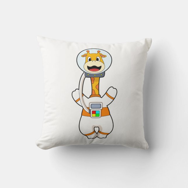 Giraffe as Astronaut in Costume Cushion (Front)