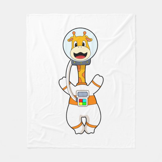 Giraffe as Astronaut in Costume Fleece Blanket (Front)