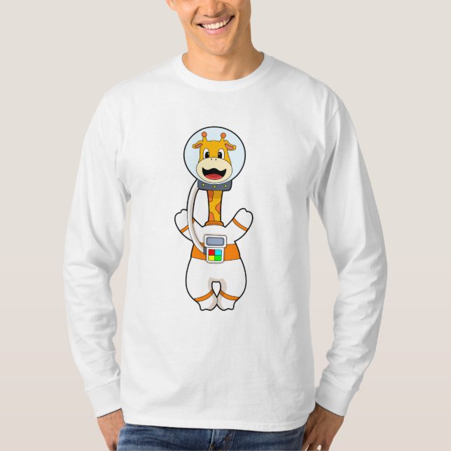 Giraffe as Astronaut in Costume T-Shirt (Front)