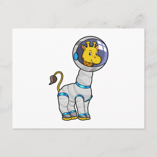 Giraffe as Astronaut in Glass sphere Postcard (Front)