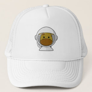 Giraffe as Astronaut with Helmet Trucker Hat