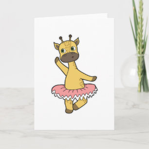 Giraffe as Ballerina at Ballet with Skirt Card
