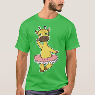 Giraffe as Ballerina at Ballet with Skirt T-Shirt