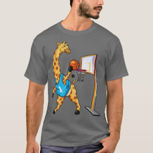 Giraffe as basketball player with basketball T-Shirt