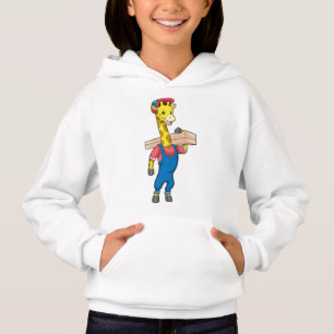 Giraffe as Carpenter with Wood