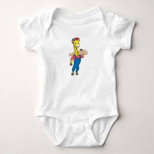 Giraffe as Carpenter with Wood Baby Bodysuit