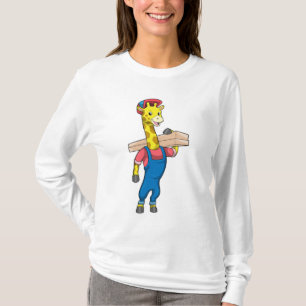 Giraffe as Carpenter with Wood T-Shirt