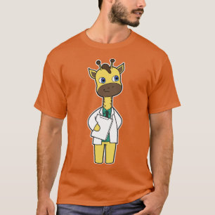 Giraffe as Doctor with Notepad T-Shirt