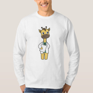 Giraffe as Doctor with Notepad T-Shirt