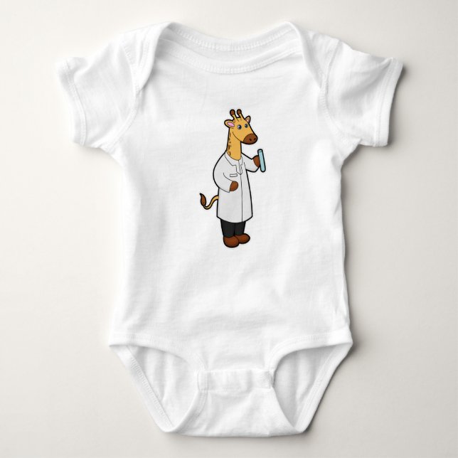 Giraffe as Doctor with Test tube Baby Bodysuit (Front)