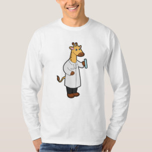 Giraffe as Doctor with Test tube T-Shirt