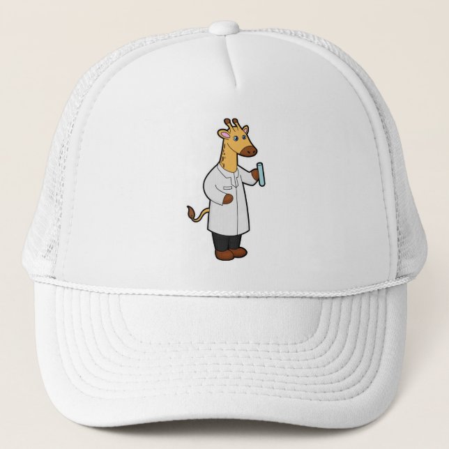 Giraffe as Doctor with Test tube Trucker Hat (Front)