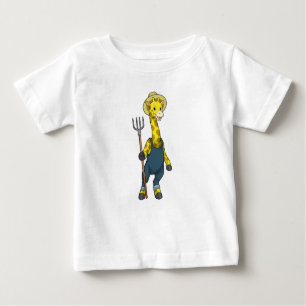 Giraffe as Farmer with Pitchfork Baby T-Shirt