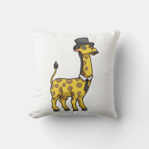 Giraffe as Gentleman with Hat, Tie and Mustache Cushion