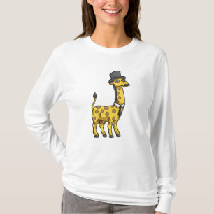 Giraffe as Gentleman with Hat, Tie and Mustache T-Shirt