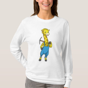 Giraffe as Miner with Pickaxe T-Shirt