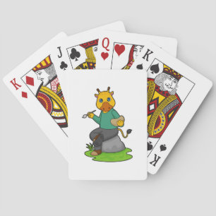 Giraffe as Painter with Paint brush Playing Cards