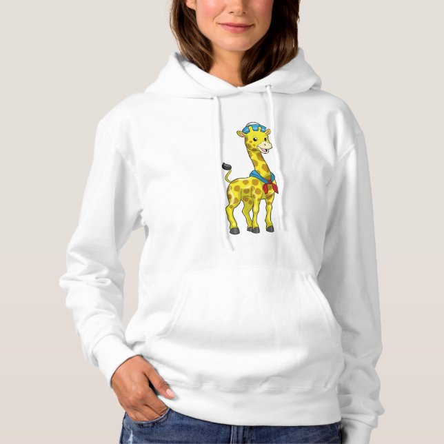 Giraffe as Sailor with Sailor hat Hoodie (Front)