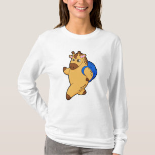Giraffe as Student with Backpack T-Shirt
