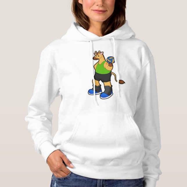 Giraffe as Volleyball player with Volleyball Hoodie (Front)