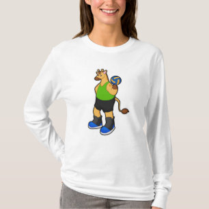 Giraffe as Volleyball player with Volleyball T-Shirt