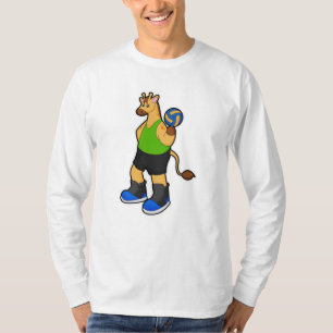 Giraffe as Volleyball player with Volleyball T-Shirt