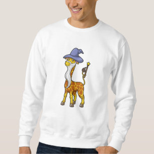 Giraffe as Wizard with Magic wand & Hat Sweatshirt