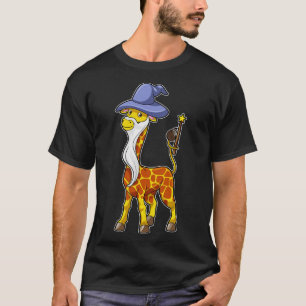 Giraffe as Wizard with Magic wand Hat T-Shirt