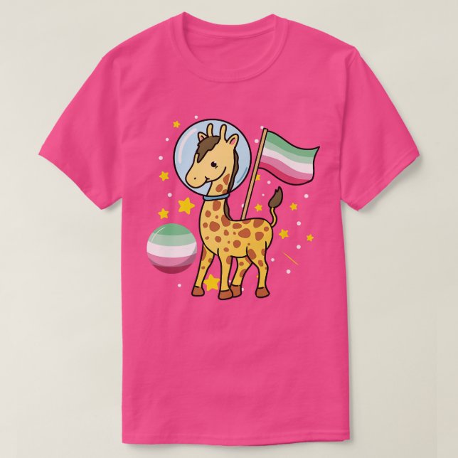Giraffe Astronaut Abroseual Pride  T-Shirt (Design Front)