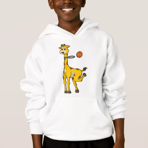 Giraffe at Basketball with Basketball hoop