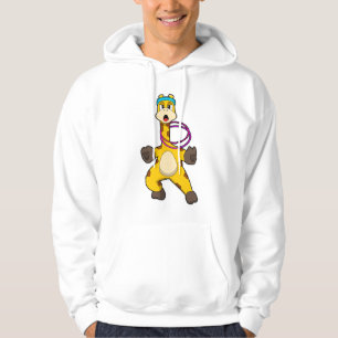 Giraffe at Fitness with Swing ring Hoodie