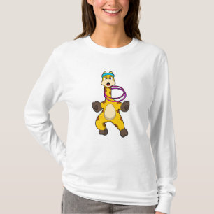 Giraffe at Fitness with Swing ring T-Shirt