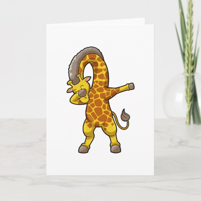 Giraffe at Hip Hop Dance Dab Card (Front)