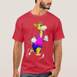 Giraffe at Running T-Shirt