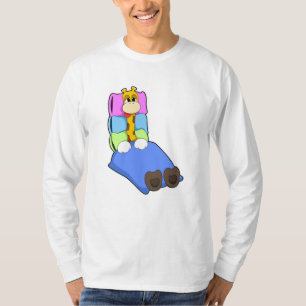 Giraffe at Sleeping with Blanket & Pillow T-Shirt