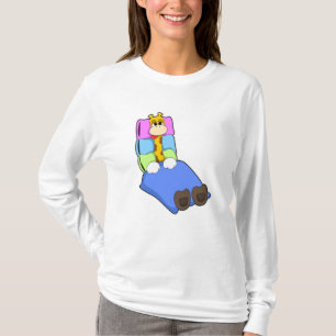 Giraffe at Sleeping with Blanket & Pillow T-Shirt