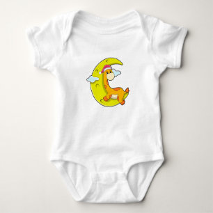Giraffe at Sleeping with Moon Baby Bodysuit