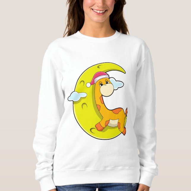 Giraffe at Sleeping with Moon Sweatshirt (Front)