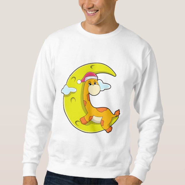 Giraffe at Sleeping with Moon Sweatshirt (Front)