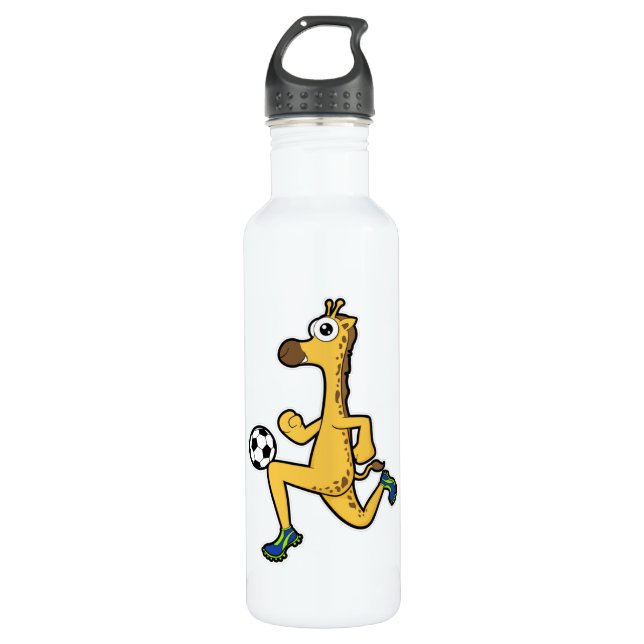 Giraffe at Soccer Sports 710 Ml Water Bottle (Front)