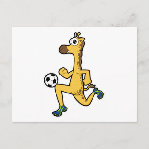 Giraffe at Soccer Sports Postcard