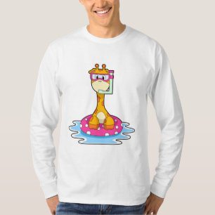 Giraffe at Swimming with Snorkel T-Shirt