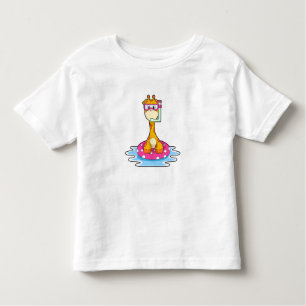 Giraffe at Swimming with Snorkel Toddler T-Shirt
