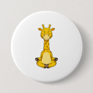 Giraffe at Yoga Meditation 7.5 Cm Round Badge