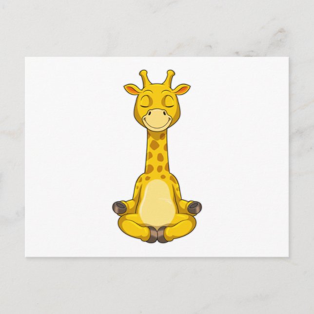 Giraffe at Yoga Meditation Postcard (Front)