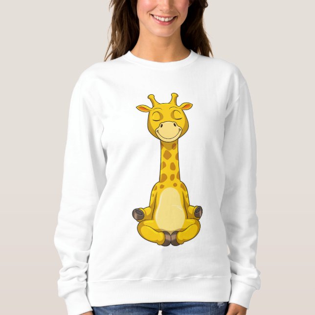 Giraffe at Yoga Meditation Sweatshirt (Front)