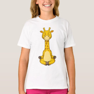 Giraffe at Yoga Meditation T-Shirt
