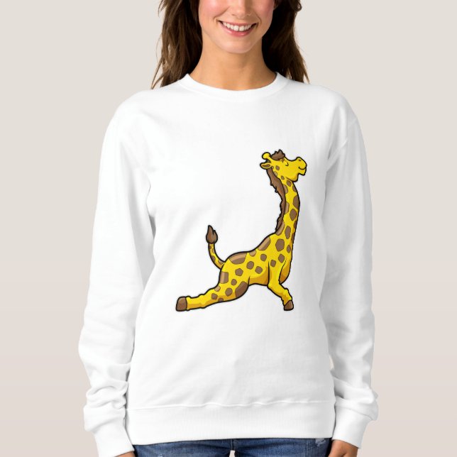 Giraffe at Yoga Stretching exercises Leg Sweatshirt (Front)